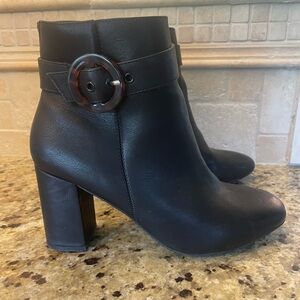 Mia Stella Black Ankle Boots with Buckle Detail